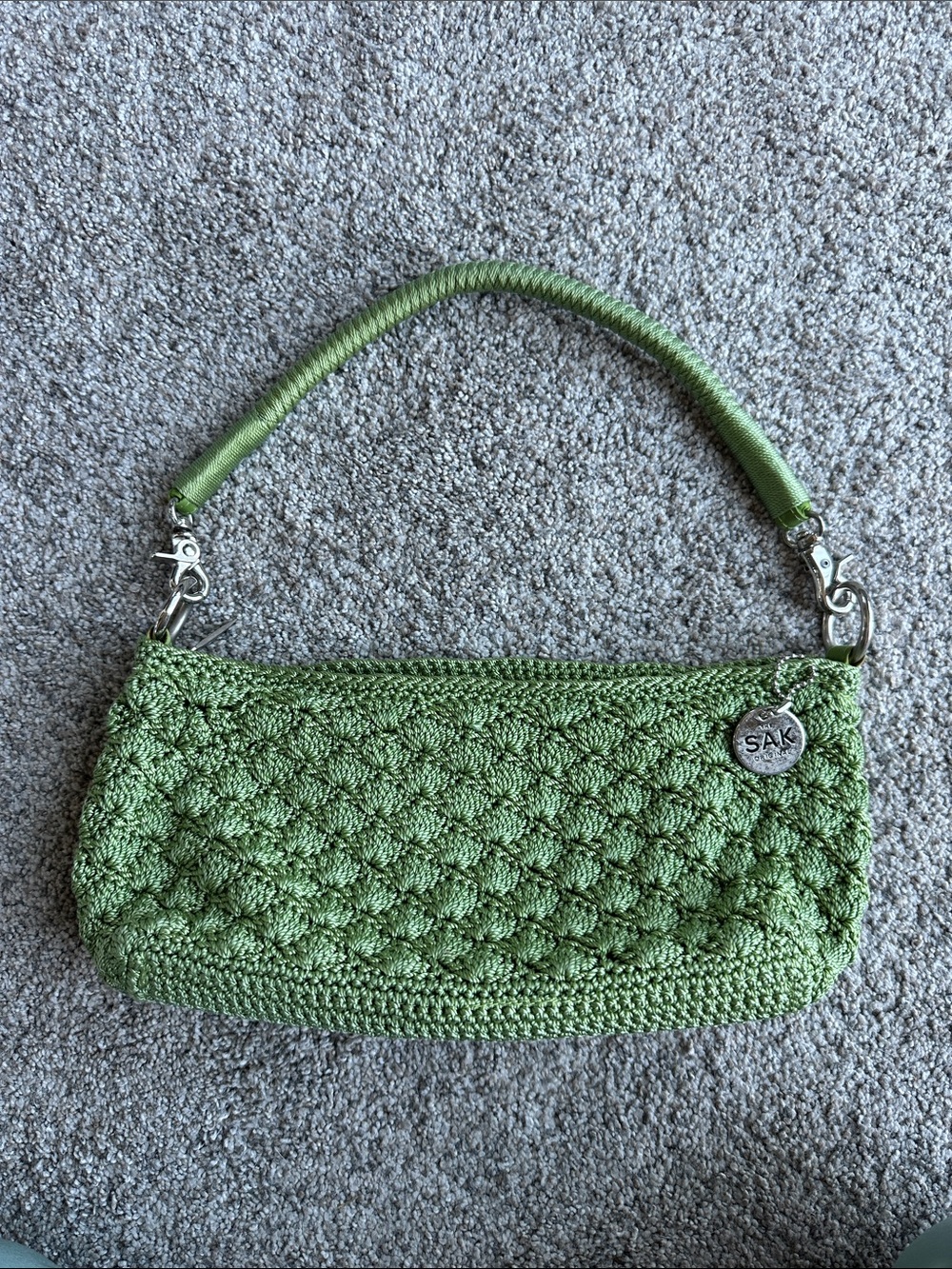The Sak Green Crochet Handbag